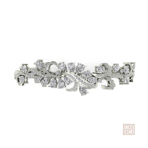 White Gold Floral Bracelet – view 2
