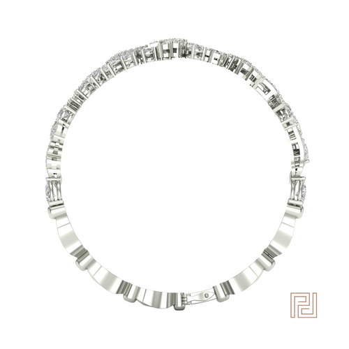 White Gold Floral Bracelet – view 3