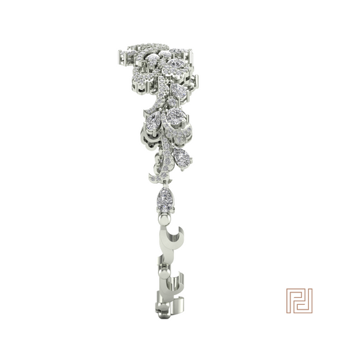White Gold Floral Bracelet – view 4