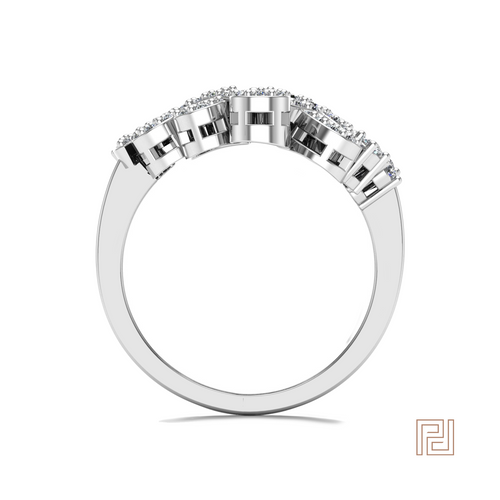 White Gold Floral Dress Ring – view 3