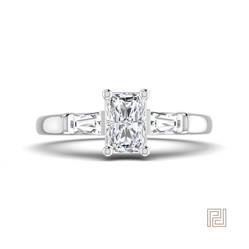 White Gold Radiant Trilogy Diamond Ring – view 2