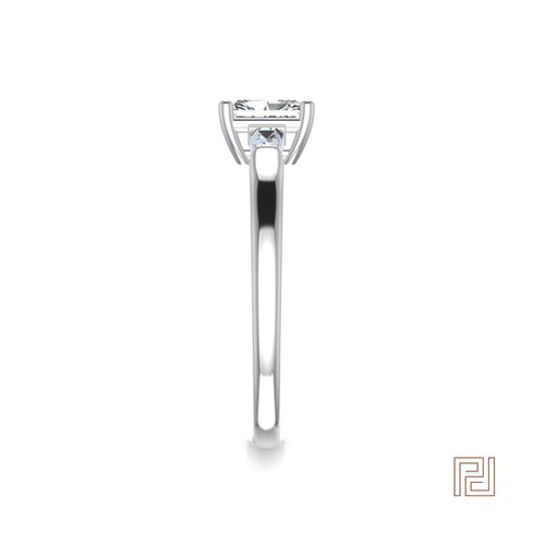 White Gold Radiant Trilogy Diamond Ring – view 3