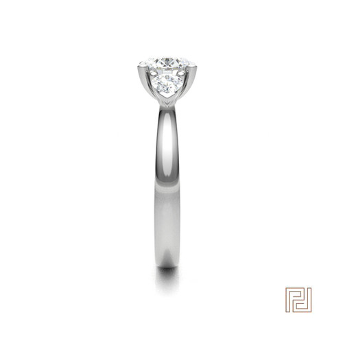 Round & Pear Trilogy Engagement Ring – view 4