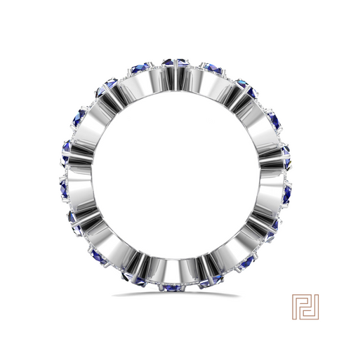 White Gold Sapphire Full Wiggle Dress Ring – view 3