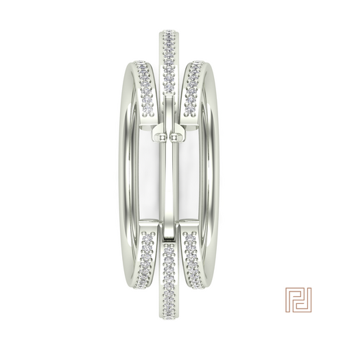 White Gold Triple Hoop Earring – view 2