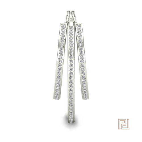 White Gold Triple Hoop Earring – view 3
